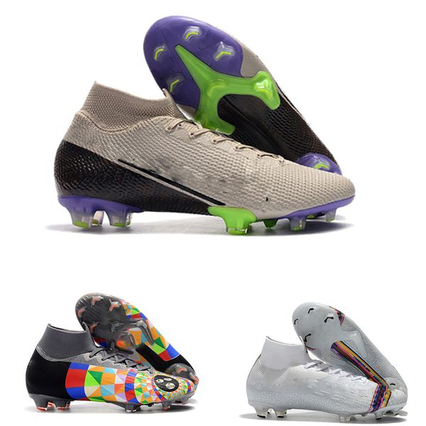 

2019 mens superfly 7 elite se fg fast delivery high help soccer leats ronaldo cr7 outdoor football boots mercurial vapors 13 elite sg