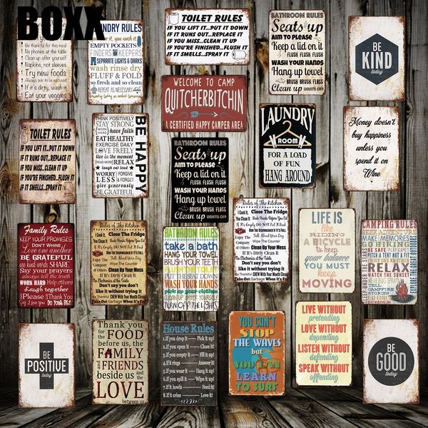 

туалет кухня ванная комната дом прачечная правило металлическая вывеска плакаты искусство старинные настенные росписи пользовательский декор