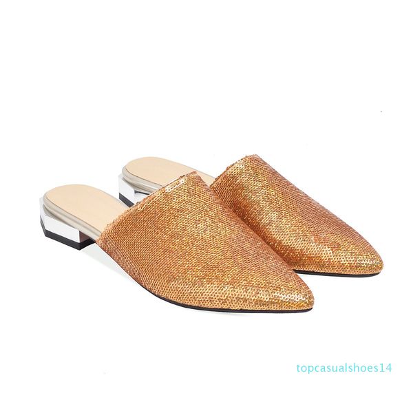 

women flat sandals design pointed toe slip on sandal mule low heel dress women outdoor slides t14, Black