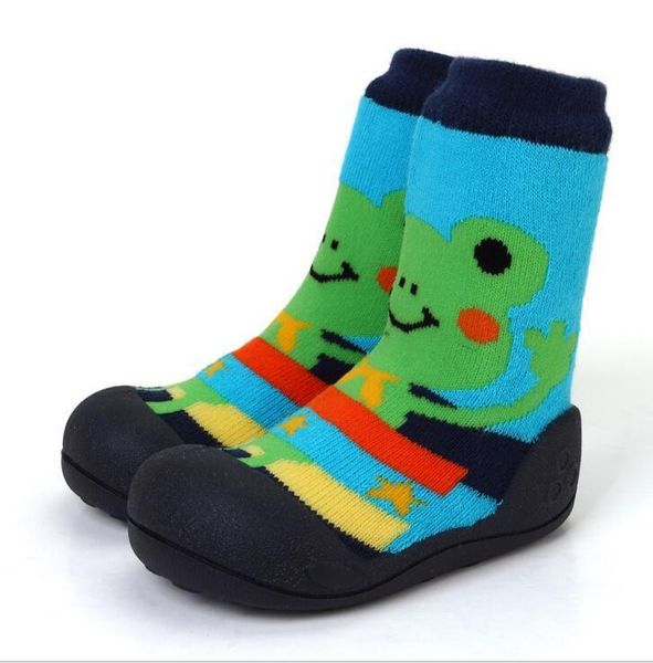 

2018 new attipas same design girl boy newborn baby moccasins enfant shoes socks rubber sole kids boots y190529, Black;red
