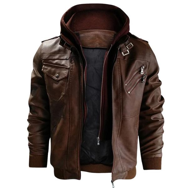 

2020 new men's leather jackets autumn casual motorcycle pu jacket biker leather coats brand clothing eu size#y3