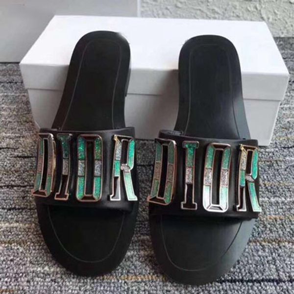 

slippers sandals slides slippers sandals designer shoes huaraches flip flops loafers scuffs for woman by shoe06 da1002, Black