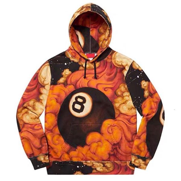 

19fw box logo wong 8-ball hooded sweatshirt men women balck hoodies sweatshirts fashion highstreet hflswy338, Black