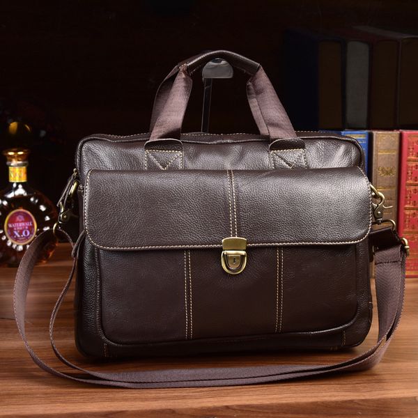 

men's leather business shoulder bag handbag leather computer bag handbag horizontal business briefcase men's