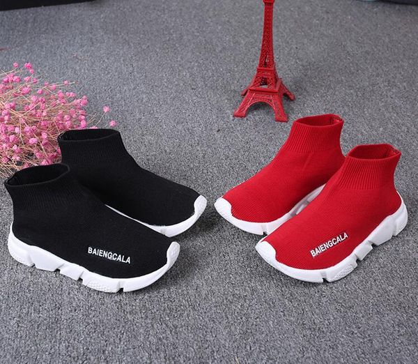 

бесплатная доставка сплошной цвет детские носки обувь 2019 весна и осень новая мода повседневная обувь мальчики и девочки эластичная ткань т, Black;red