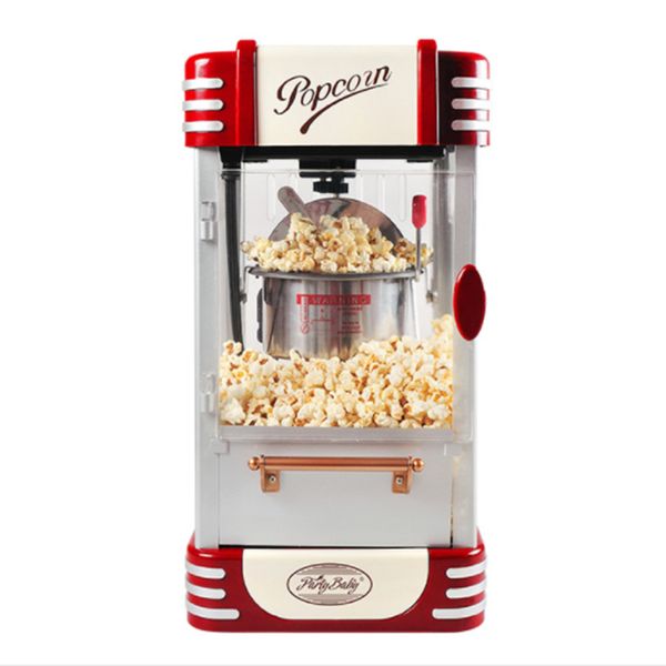 2020LEWIAO totalmente elétrico automático Retro Popcorn Popper partido Home Machine Tool 220V Rosa PlugRetro UE Início elétrico pequeno fabricante da pipoca Re