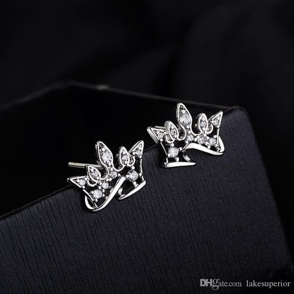 

женщины rhinestone короны серьги стержня bling bling хрустальная корона серьги ювелирных изделий способа аксессуары для подарка партии, Golden;silver