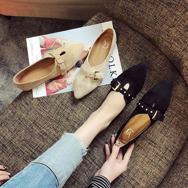 

big size women flats shallow shoes woman loafers autumn winter fashion sweet flat casual comfortable plus size 35-43, Black