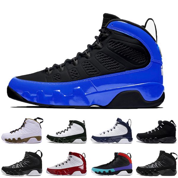 

2019 fashion 9 black blue men basketball shoes 9s unc bred space jam tour blue black mens anthracite sports trainers sneakers, White;red