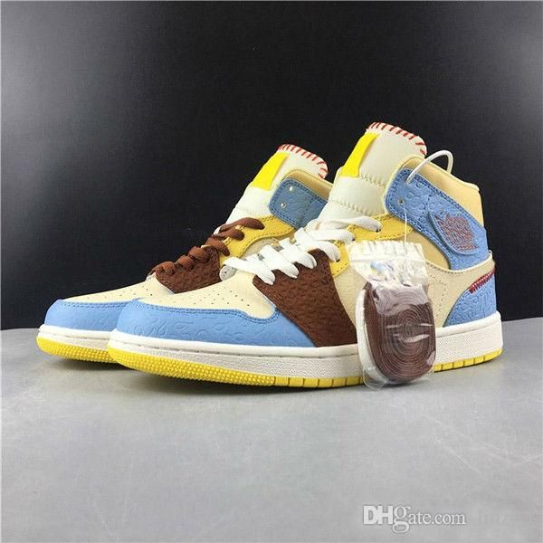 

2019 1 og i 1s high fearless leather blue men basketball shoes trainers sports orange black sneakers outdoor shoes