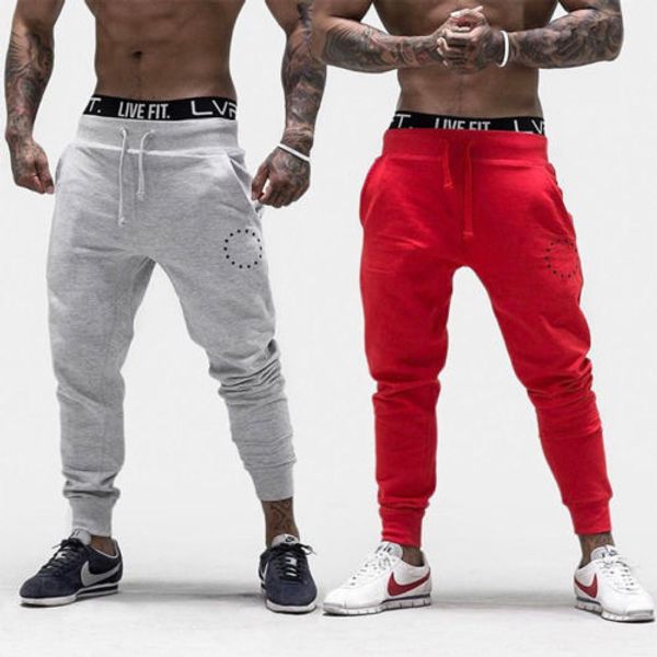 

casual mens pants long trousers tracksuit fitness workout pocket sweatpants, Black