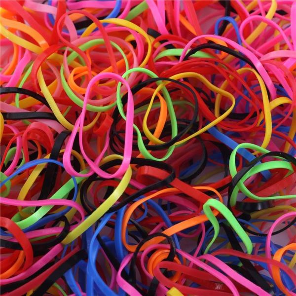 

elastic hair bands children small hair rope mixing color disposable rubber band high elastic base ring accessories for ties, Slivery;white