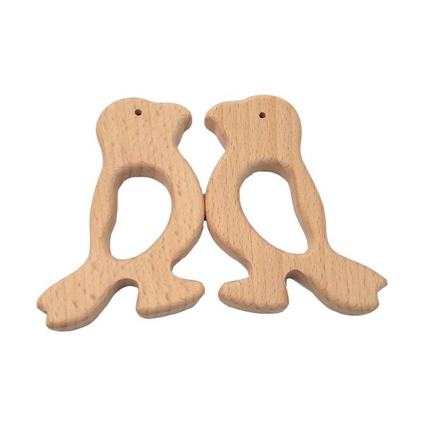 

200pcs pure natural lovely cartoon shaped woodpecker shape teether baby teething nursing teether diy pendant bracelet toy making