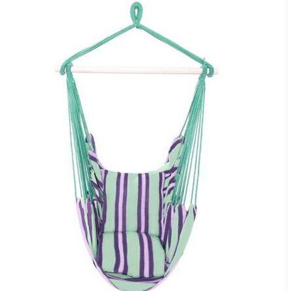 

fashion wholesales distinctive cotton canvas hanging rope chair with pillows green