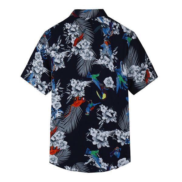 

2020 summer men's new hawaiian shirt fashion casual print floral shirt short-sleeved brand clothes plus size 5xl 6xl 7xl, White;black