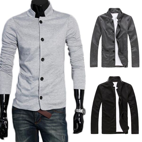 

grandpa collar jacket men's sweater leisure suit coat 1pcs fashion, Black;brown