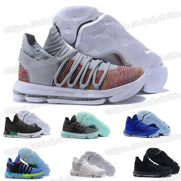 

durant kevin new mens 10 x confetti multicolor limited basketball shoes kd aunt pearl rainbow colorway china town sports sneakers size 7-12