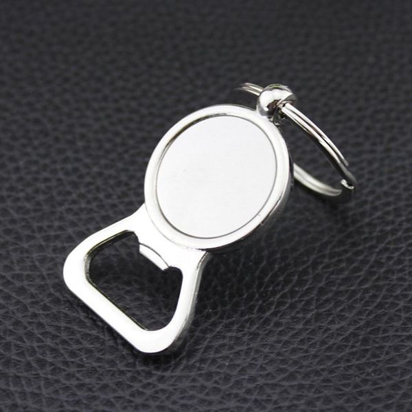 

10 pcs/lot beer bottle opener keychain diy for 25mm glass cabochon keyrings alloy engravable kitchen tools men gifts jewelry, Slivery;golden
