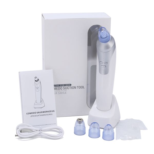 

blackhead remover vacuum machine with led blue light repair, portable li-ion battry suction tool acne pore peeling face clean