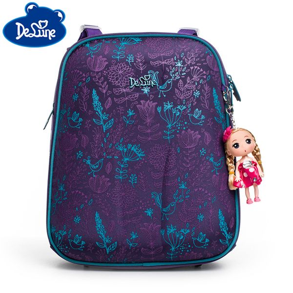 

delune girls school orthopedic backpack bags cartoon 3d printing children primary school mochila infantil