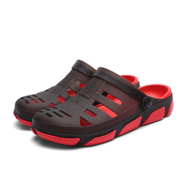 

fashion mens two color eva enject sports slippers flip flops soft lightweight plus size beach slipper, Black