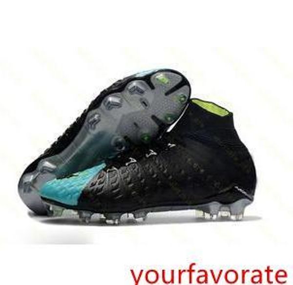 

black blue soccer cleats 100% original hypervenom phantom iii df fg neymar mens football boots