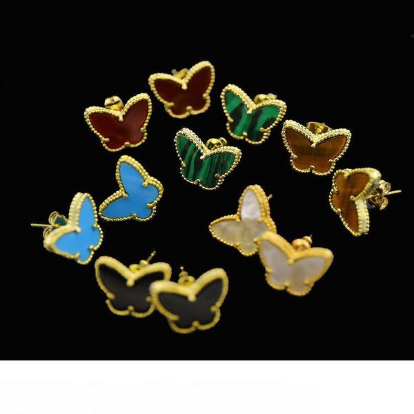 

fashion gold plated cartilage ear cuff clip-on earrings black white red green colorful butterfly earring women's trade clip earrings, Silver