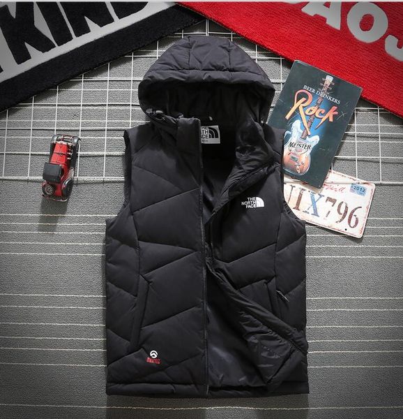 

brand new mens фристайл реальное перо вниз зима моды север жилет жилет расширенный водонепроницаемой ткани fire frhinoceros лицо жилет 805, Black;white