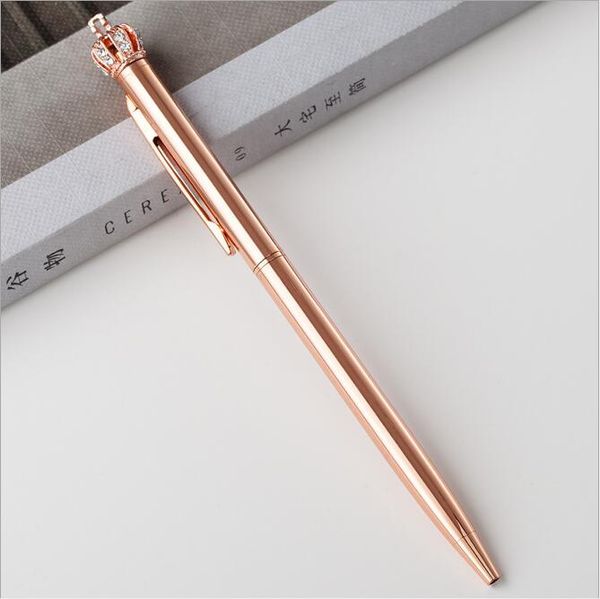 

15 colors creative 1.0 mm luxury crown ball ballpoint pen for lady wedding office school supplies gift 2pcs/set, Blue;orange