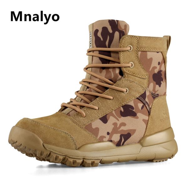 

mnalyo fashion men's winter snow boots autumn couple camouflage outdoor warm waterproof non-slip ankle cotton boot thick plush, Black