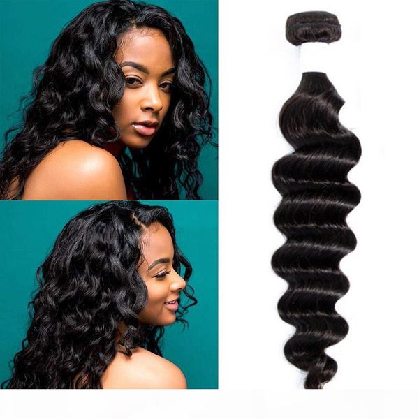 

brazilian virgin hair extensions loose deep one bundles natural color hair wefts 95-105g piece human hair bundles, Black