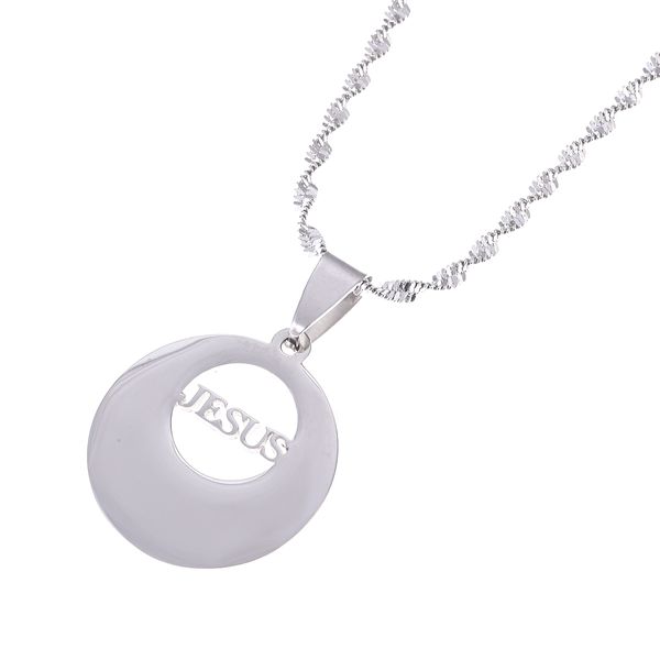 

stainless steel jesus pendant necklace jewelry crucifix christian necklaces for church gifts, Silver