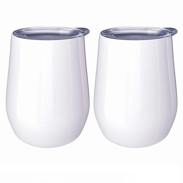 

diy sublimation tumbler 12oz wine tumbler egg shaped cups double walled stainless steel mug for sublimation custom with lid ljja3791-2