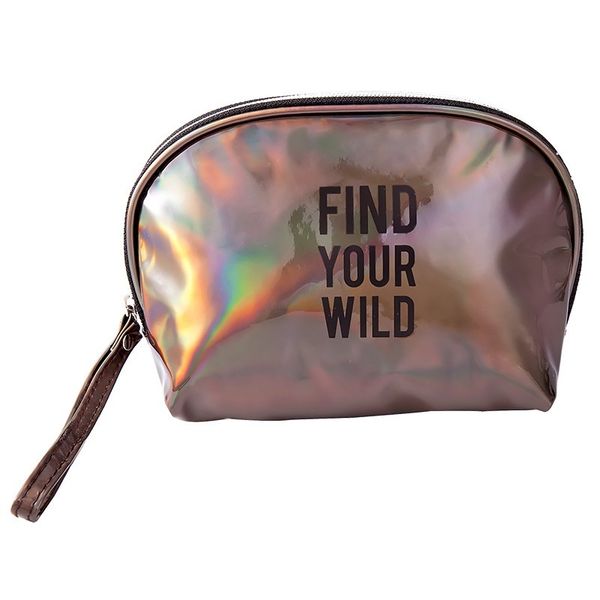 

female toiletry bag creative cute fashion letters pattern decoration storage laser cosmetic makeup pouch pocket handbag 2019