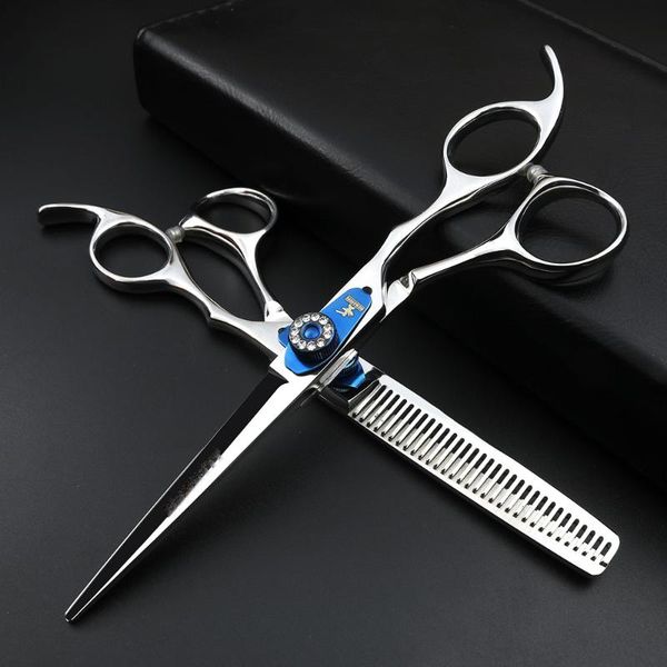 

2 colors hairdressing scissors for hair salons 6-inch cutting scissors and thinning set hairdressing tools