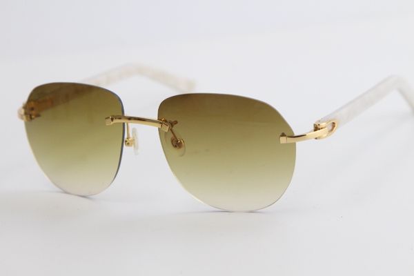 

2020 продажа rimless мраморные дощатые солнцезащитные очки 8300829 уникальный крупногабаритные формы причудливый очки мода высокого качества, White;black