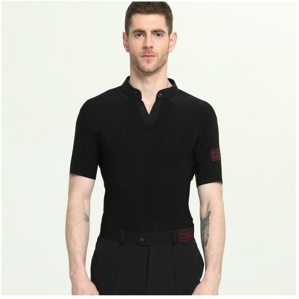 

men ballroom dance colors dresses dancing man latin shirt clothing waltz cha cha/rumba/samba dance b-6966, Black;red