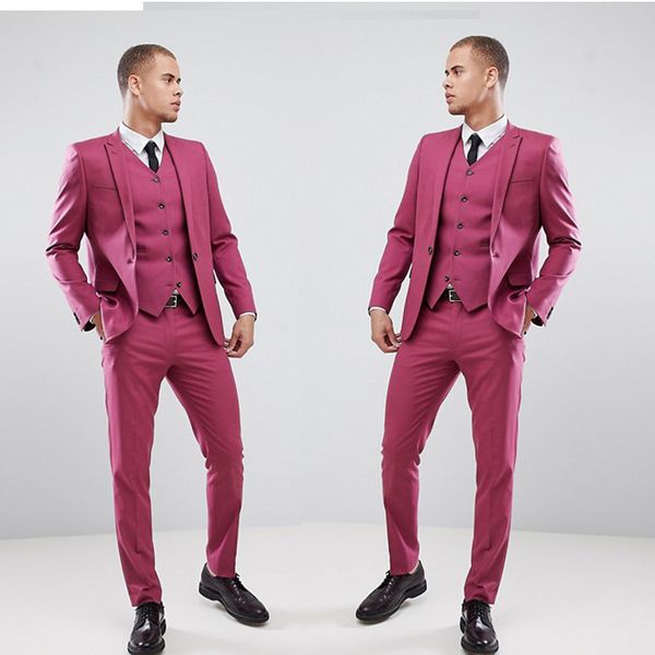 

men's notched lapel wedding suits evening party prom custom made slim fit 3 pieces man tuxedos, Black;gray