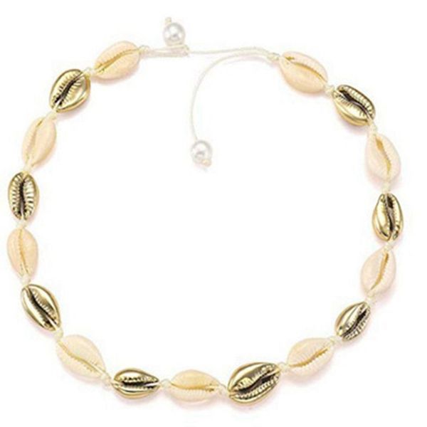 

shell fashion necklace ladies gold shell ocean beach boho charm pendant necklace jewelry, Golden;silver