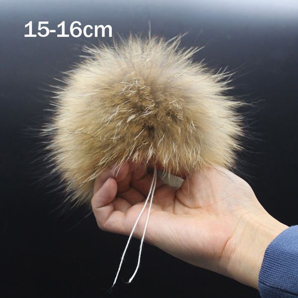 

raccoon 15cm fur balls children accessories raccoon fur pompom key chain hat cap scarves skullies & beanies accessories