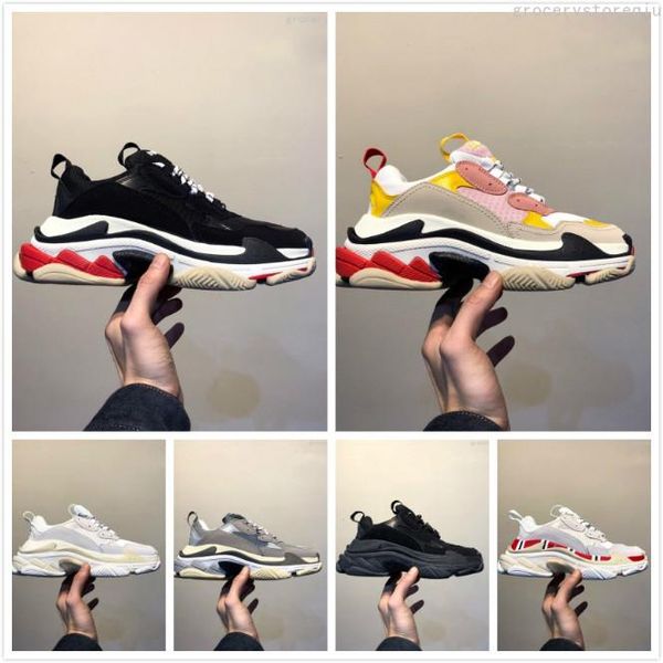 

2019 fashion paris casual shoes luxury shoes 17fw triple-s dad for men's women beige black ceahp sports designer triple s shoes size 36