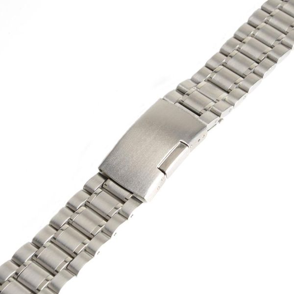 

men women 18mm silver stainless steel watch band strap buckle bracelet watchbands sb0511, Black;brown