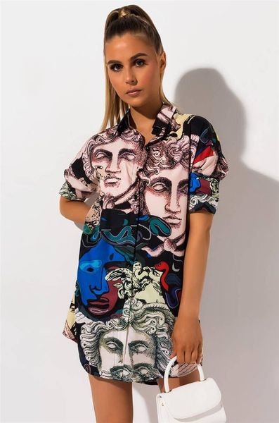 

a line long sleeve female clothing fashion style casual apprel womens summer designer tshirts dresses lapel neck, Black;gray