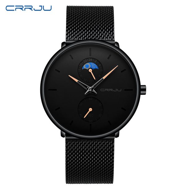 

новый черный crrju slim watch женщины мужчины часы роскошные известные платья модные часы унисекс ультратонкие наручные часы relojes para ho, Slivery;brown