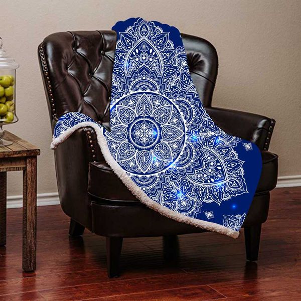 

mandala throw blanket 3d printed plush for sofa velvet sherpa fleece blanket microfiber warm couch cover bedspread drop shipping