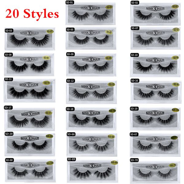 

20 styles 3d mink eyelashes eye makeup mink false lashes soft natural thick fake eyelashes 3d eye lashes extension beauty tools
