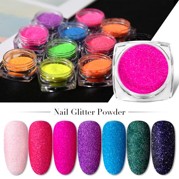 

1 box holographic laser glitter powder nail art pigment shining gradient dipping sequin mirror chorme spangle nail polish dust, Silver;gold