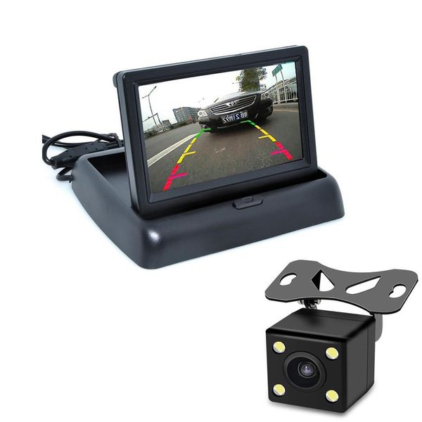 

foldable 4.3 inch color lcd tft 800x480 car rear view monitor reversing display black screen