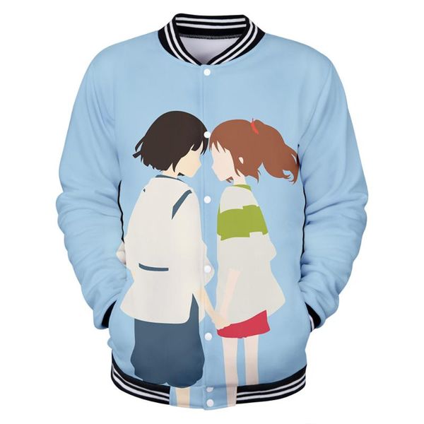 

2020 couple jackets spirited away 3d print coats spring autumn men/women baseball uniform japanese spirited away coat 4xl, Black;brown