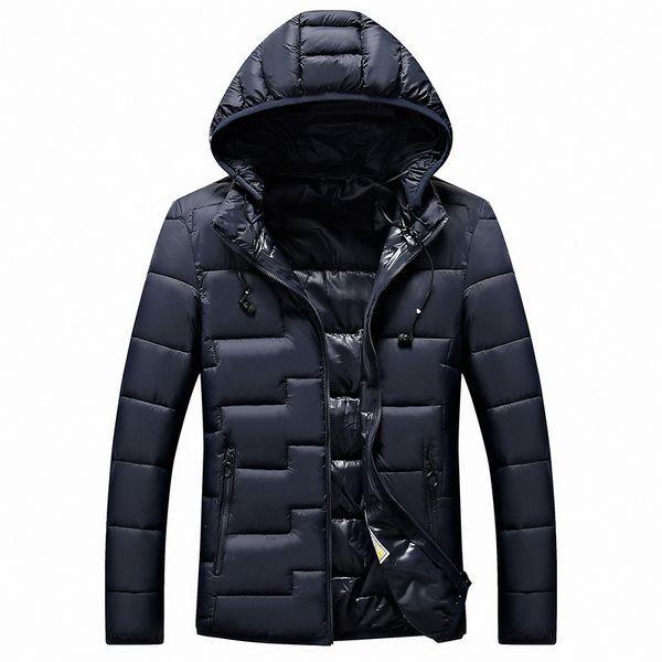 

new winter men fashion jacket warm down jacket casual parka men padded casual handsome coat for plus size 4xl, Black